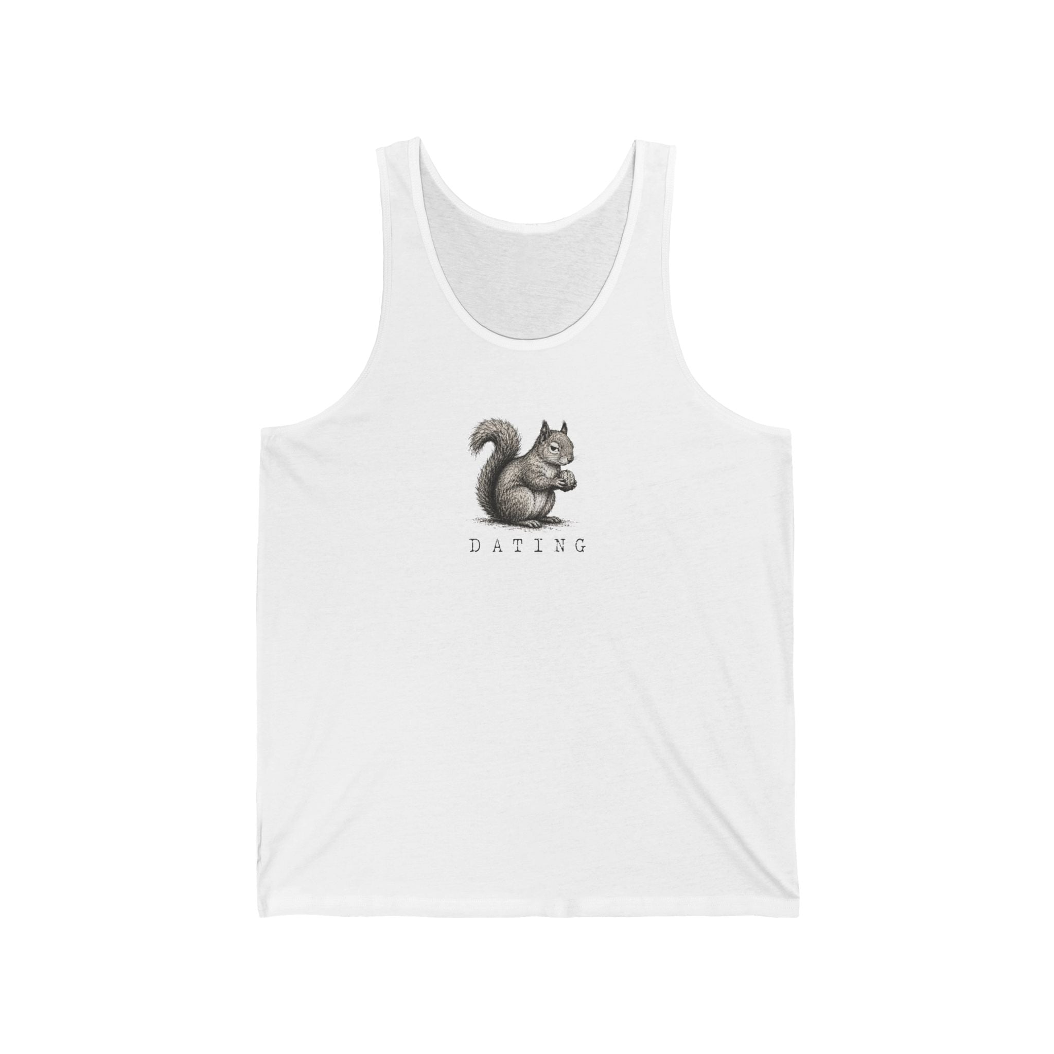 Dating Minimalist squirrel illustration unisex tank top, feeding a squirrel is easier humor tank