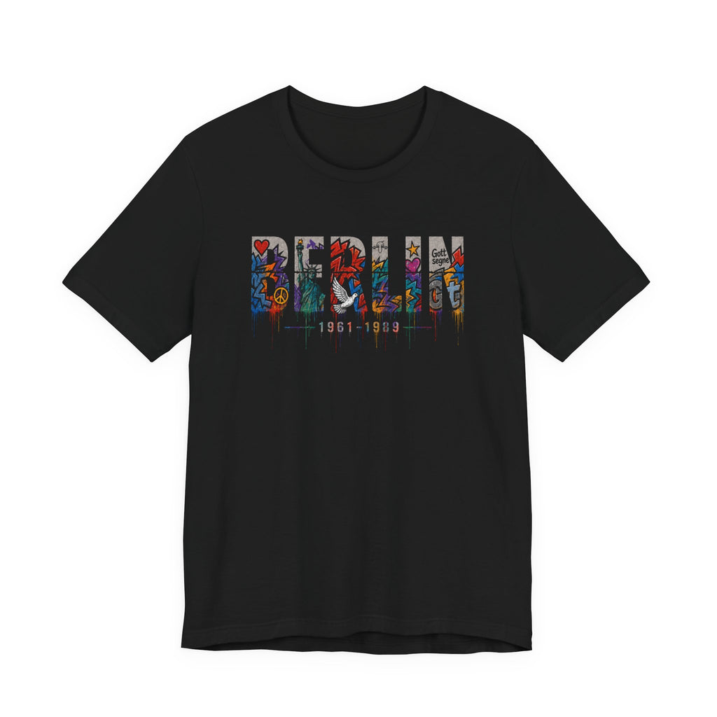 Berlin Wall Germany 1989 historical unisex t-shirt, minimalist typography world history tee