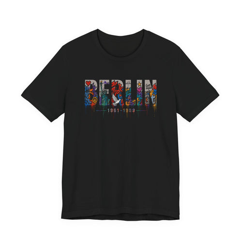Berlin Wall Germany 1989 historical unisex t-shirt, minimalist typography world history tee