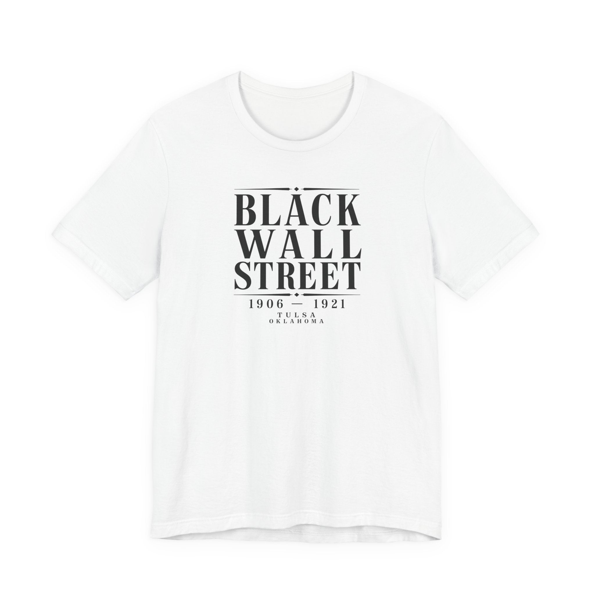 Black Wall Street historical commemorative unisex t-shirt, vintage typography american history tee