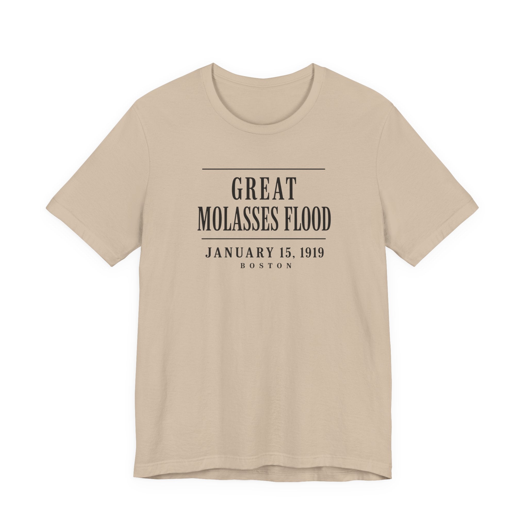 Great Molasses Flood 1919 Boston history unisex t-shirt, minimalist typographical event tee