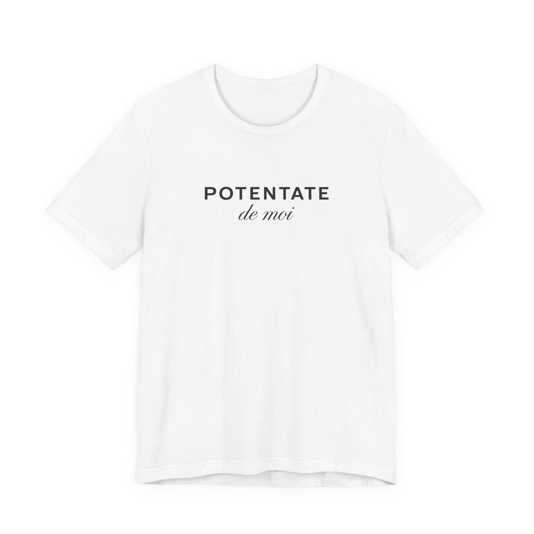 Potentate of Myself partly in French funny minimalist unisex t-shirt, deadpan language humor tee