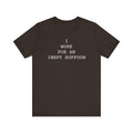 I Work For An Inept Buffoon political satire unisex t-shirt, white bold text on dark tee